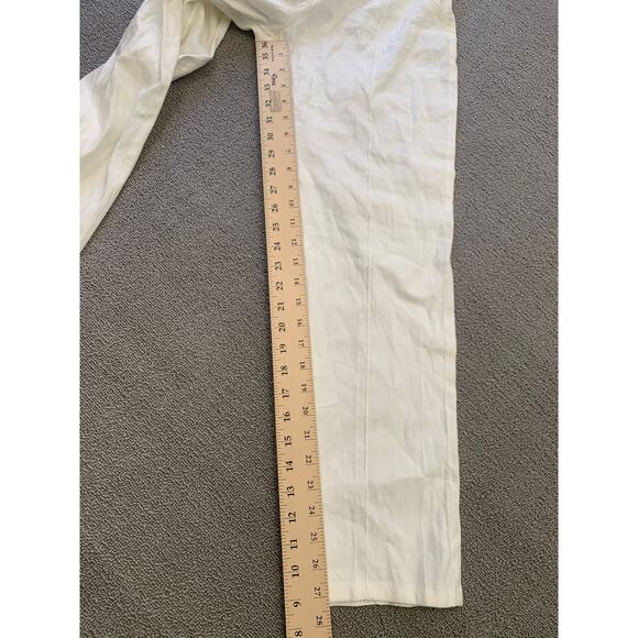 Monrow Women Medium White Wide Leg Linen Blend Pants - Picture 5 of 14